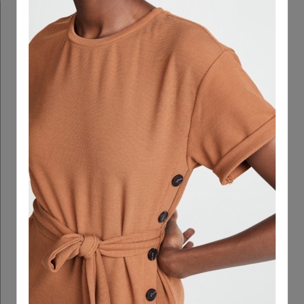 J.O.A. Brown Tie Front Sleeve Casual Dress - Picture 4 of 7